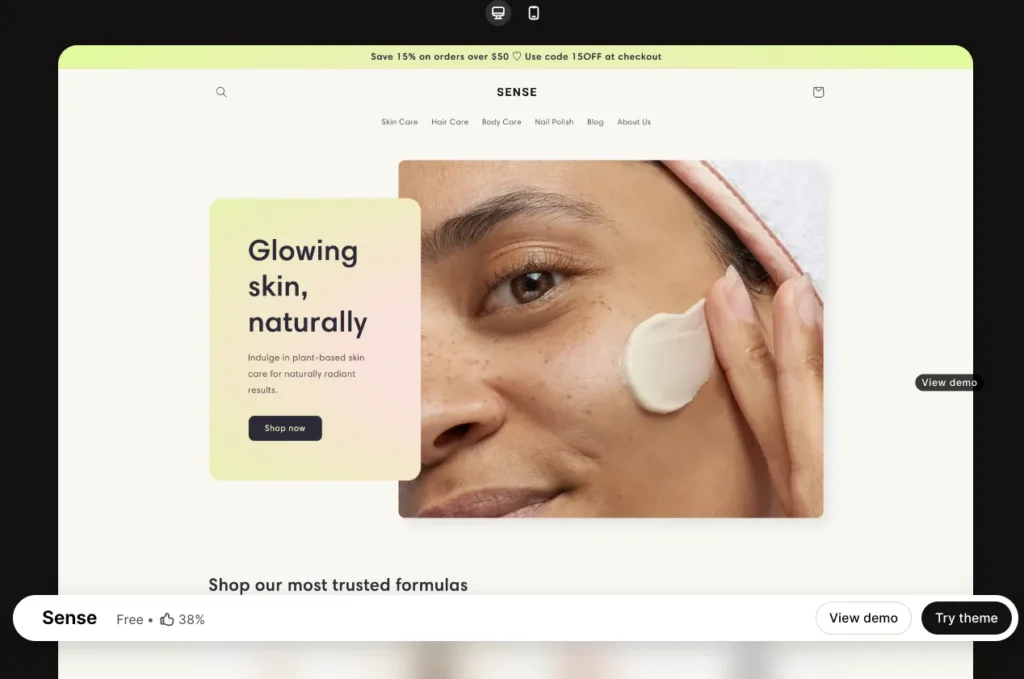 Sense shopify theme